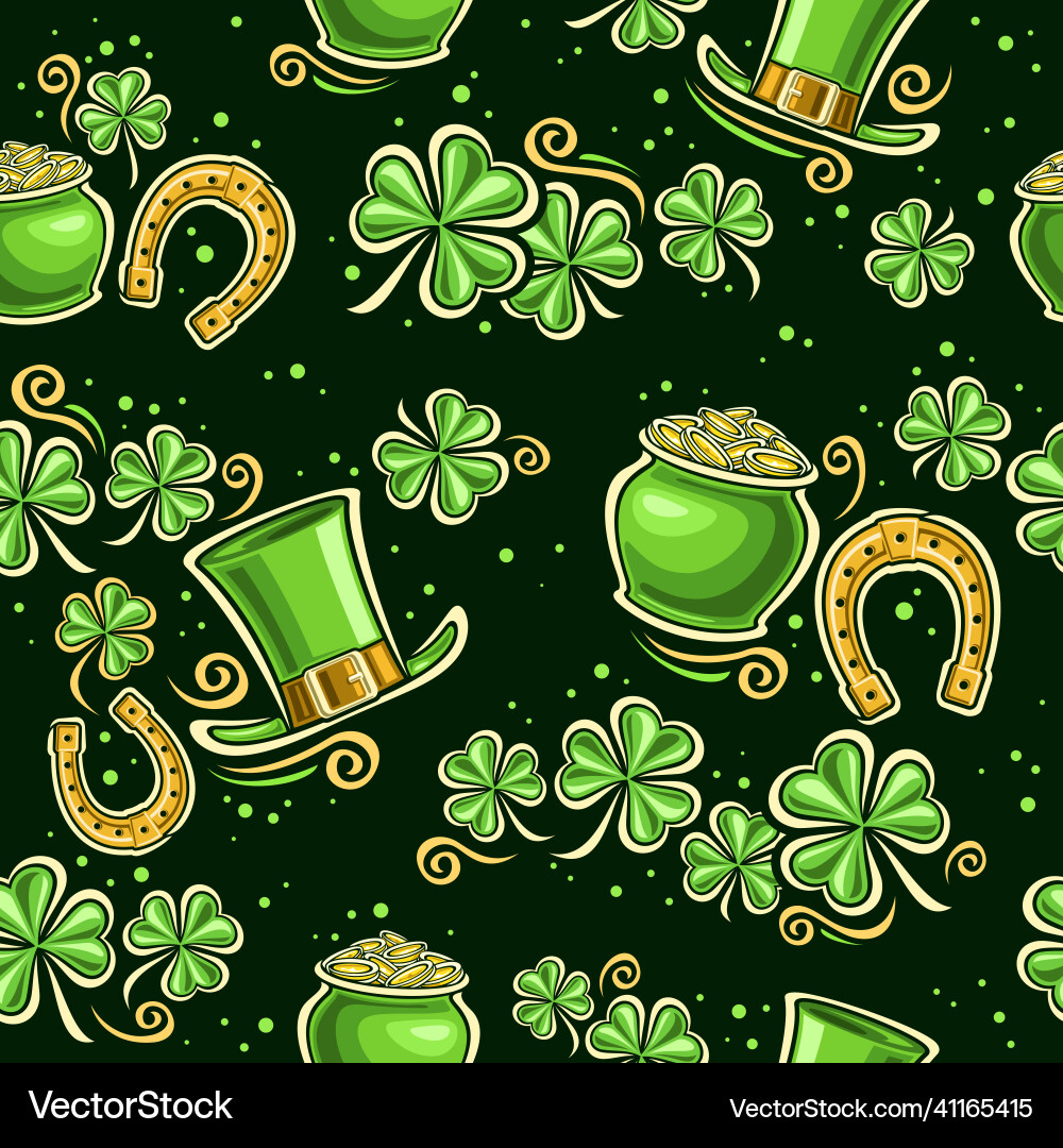 Patricks day seamless pattern Royalty Free Vector Image