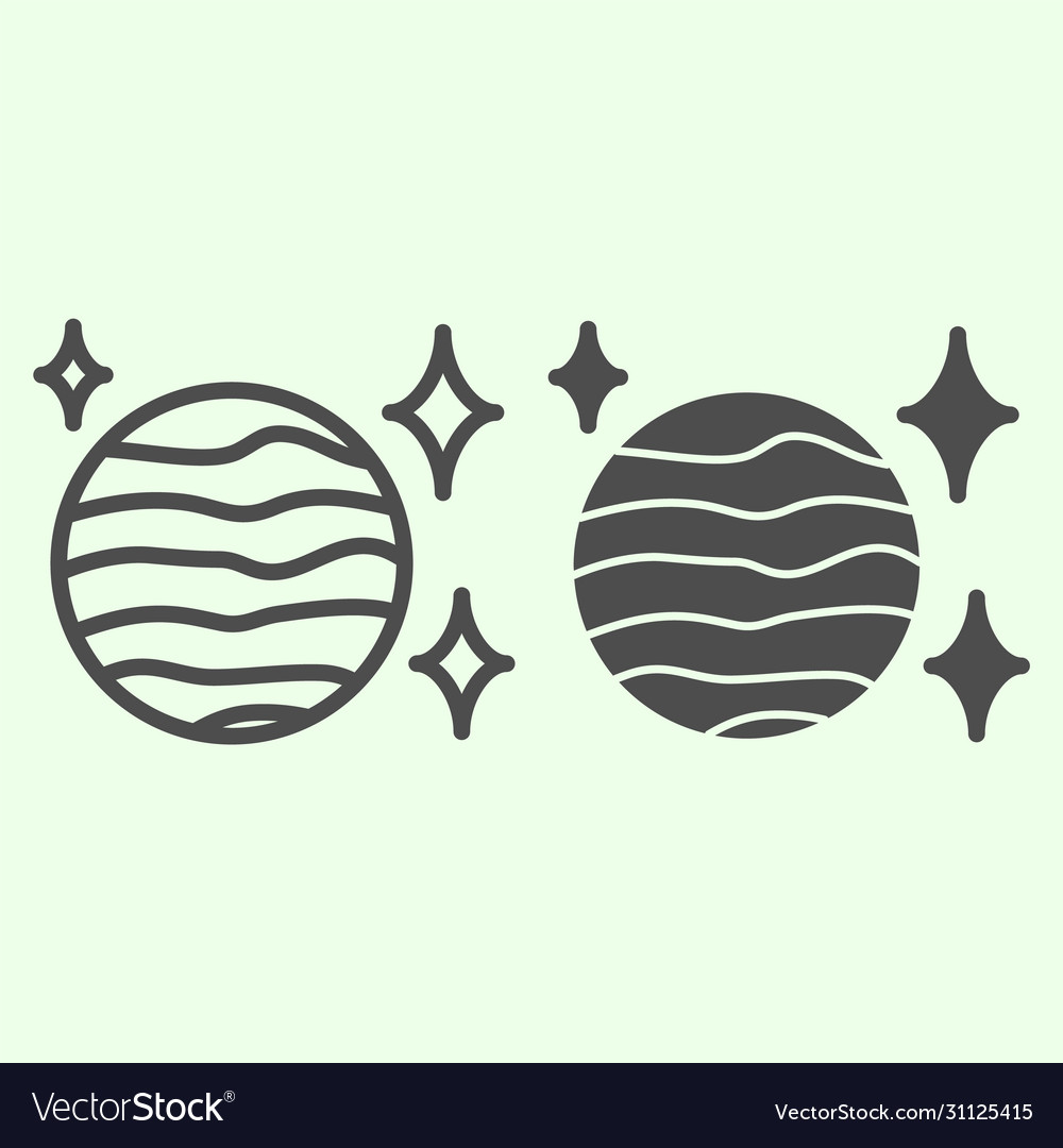 Planet sphere line and solid icon abstract vector image Planet sphere line and solid icon abstract