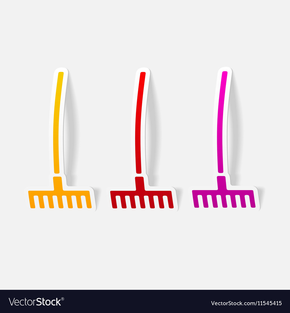 Realistic design element rake