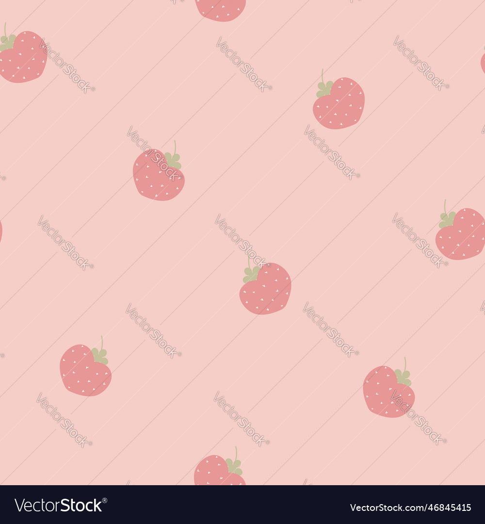 Seamless strawberry repeat pattern background vector image Seamless strawberry repeat pattern background