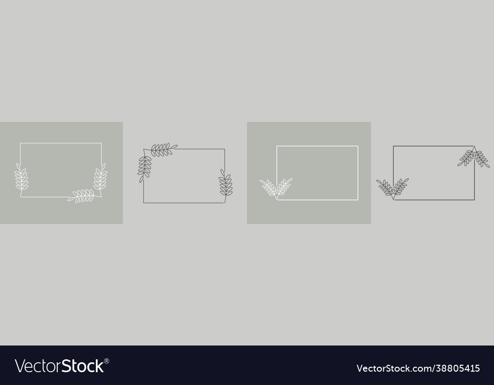 Set rectangular frames framed plants Royalty Free Vector