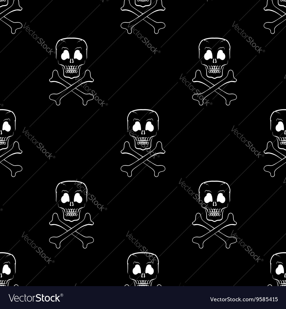 Skull cross bones seamless pattern