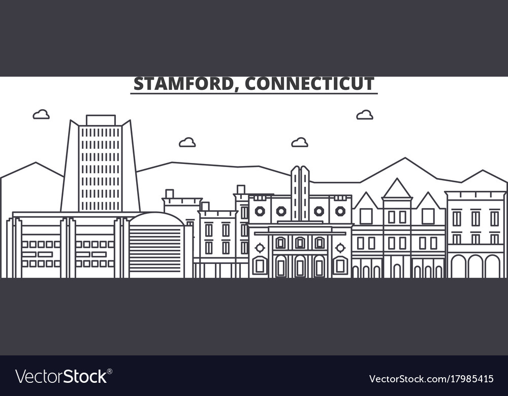 Stamford Connecticut Architektur Linie Skyline