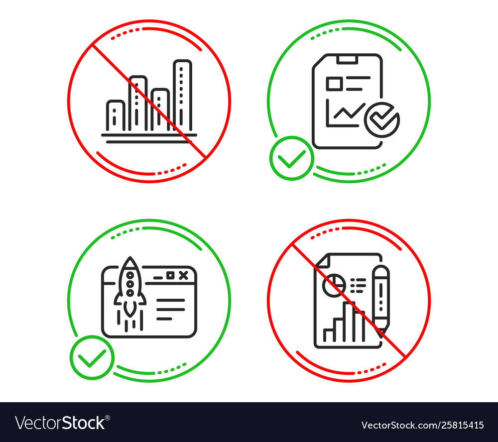 Start business report checklist and graph chart vector image Start business report checklist and graph chart