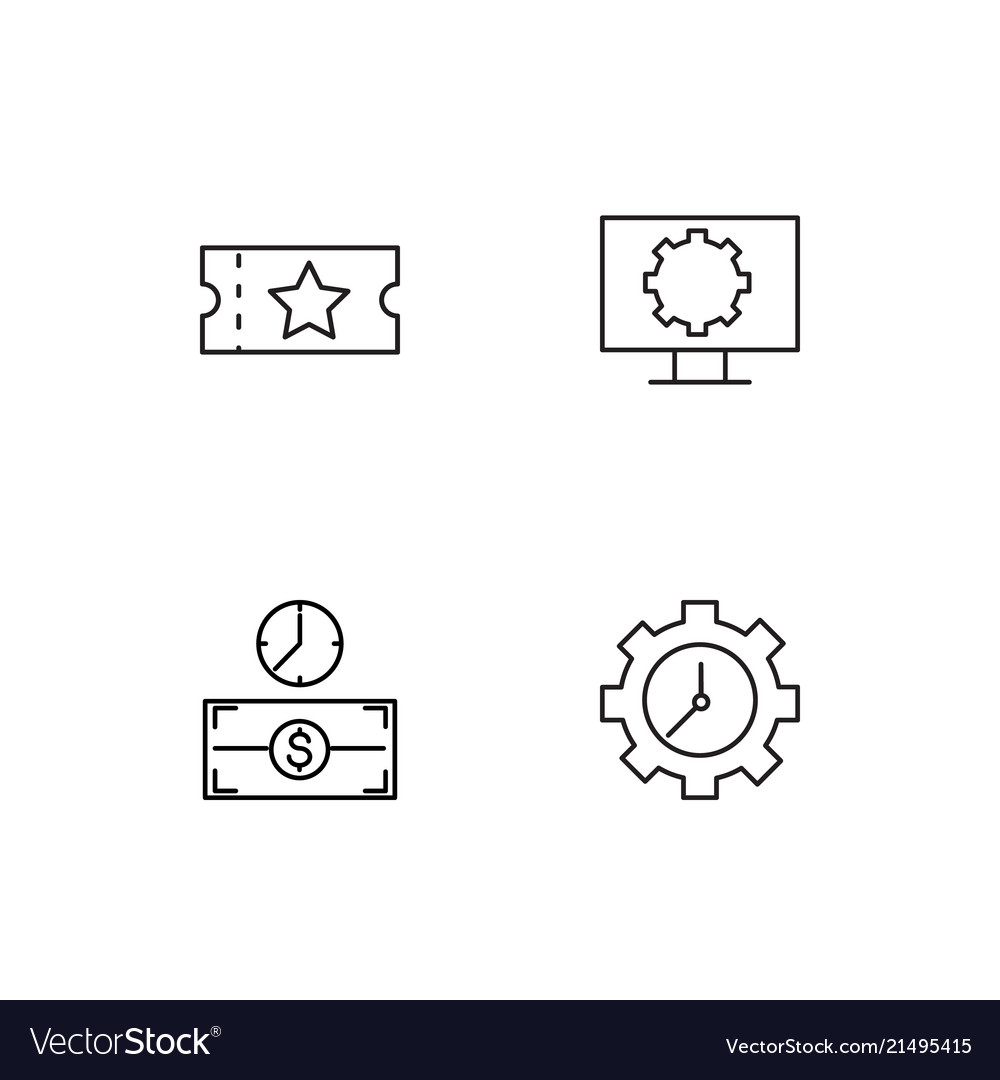 Time linear icons set simple outline