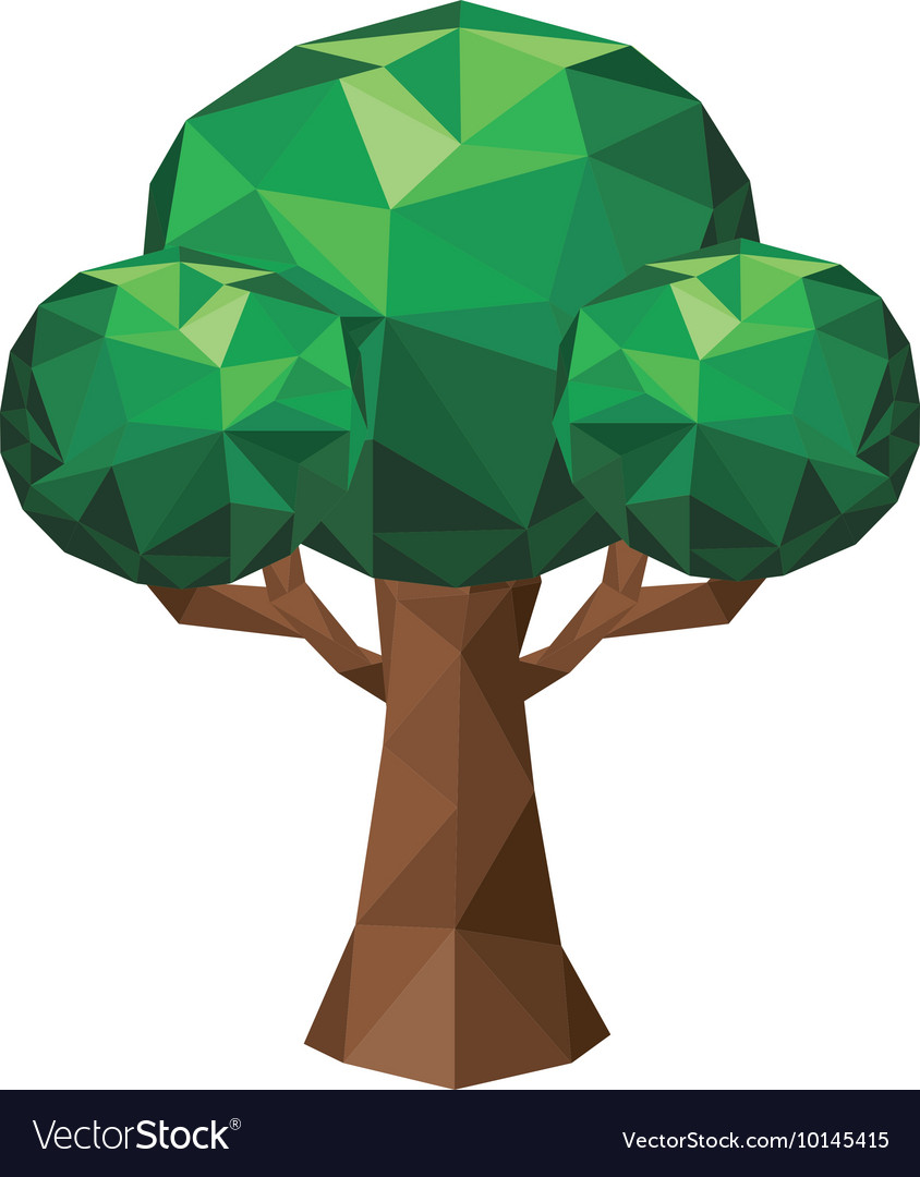 Tree low poly isolated icon design