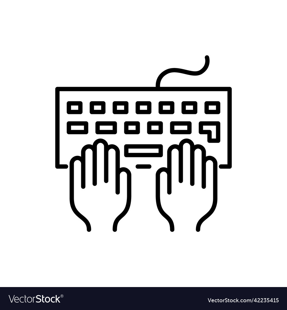User hands at a keyboard gaming coding vector image User hands at a keyboard gaming coding