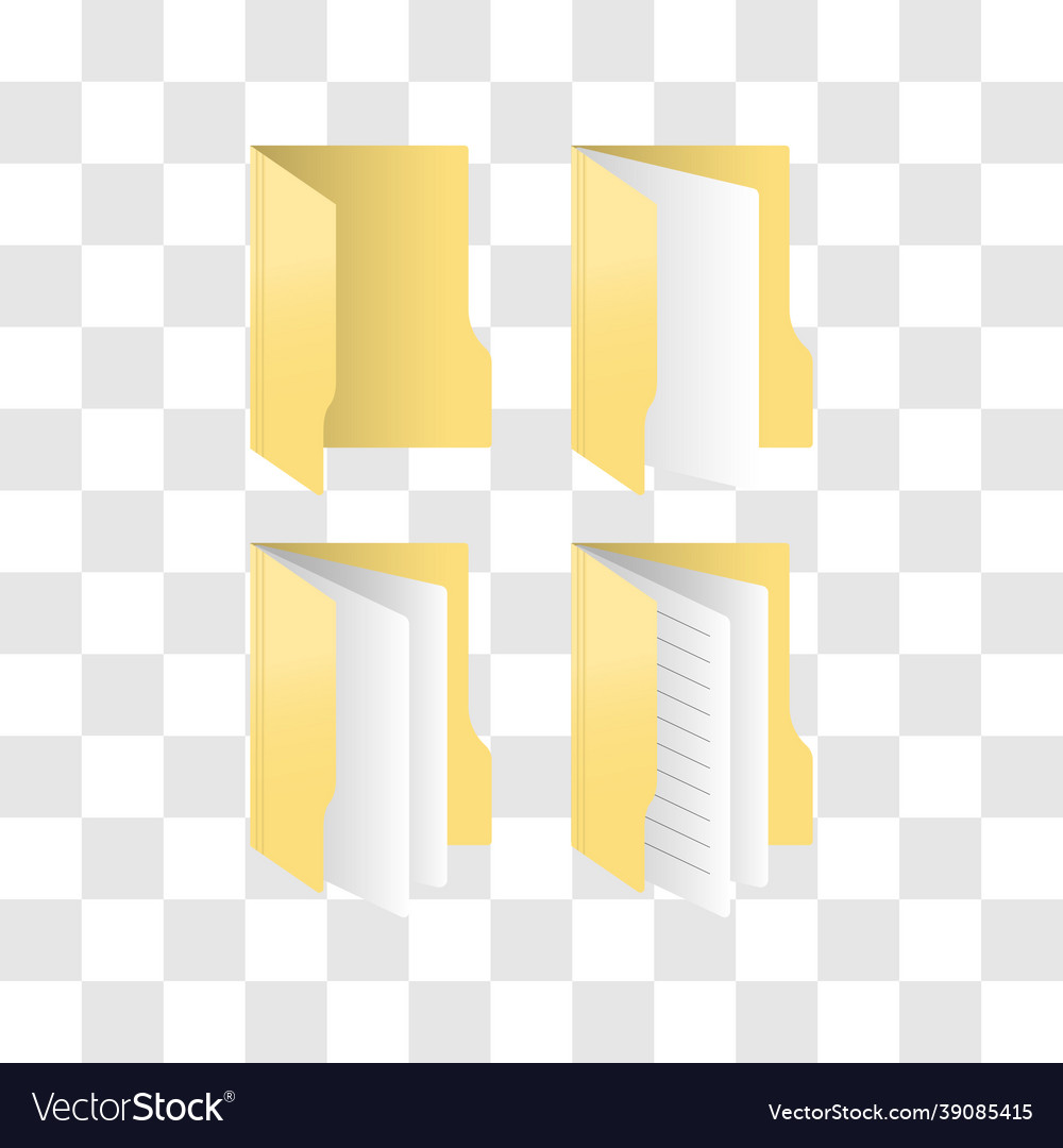 Windows folder icon 3d real effect perfect copy vector image Windows folder icon 3d real effect perfect copy