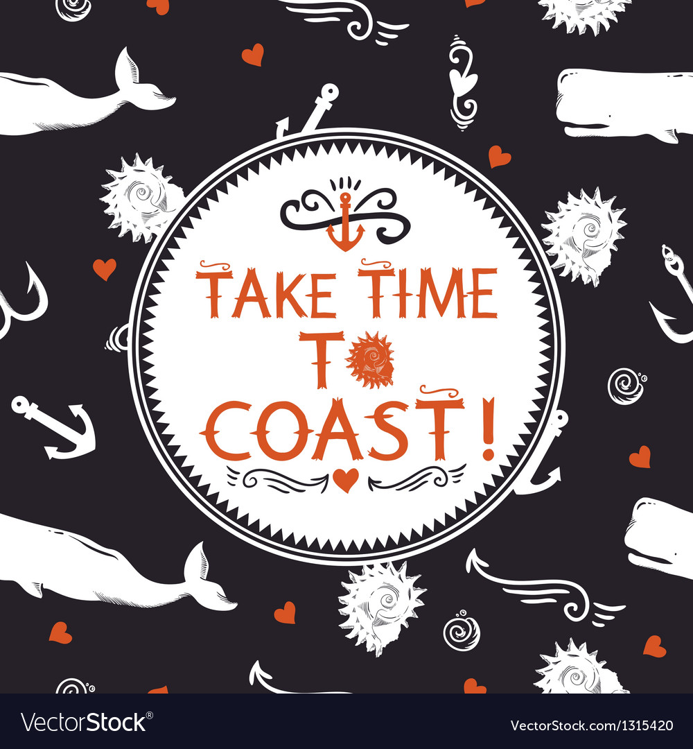 Coastal Wave Seamless Pattern