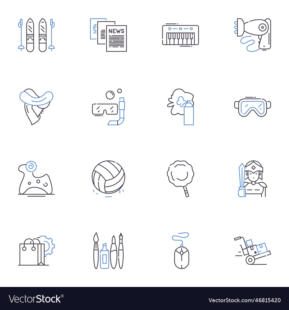 Concoction line icons collection blend mixture Vector Image