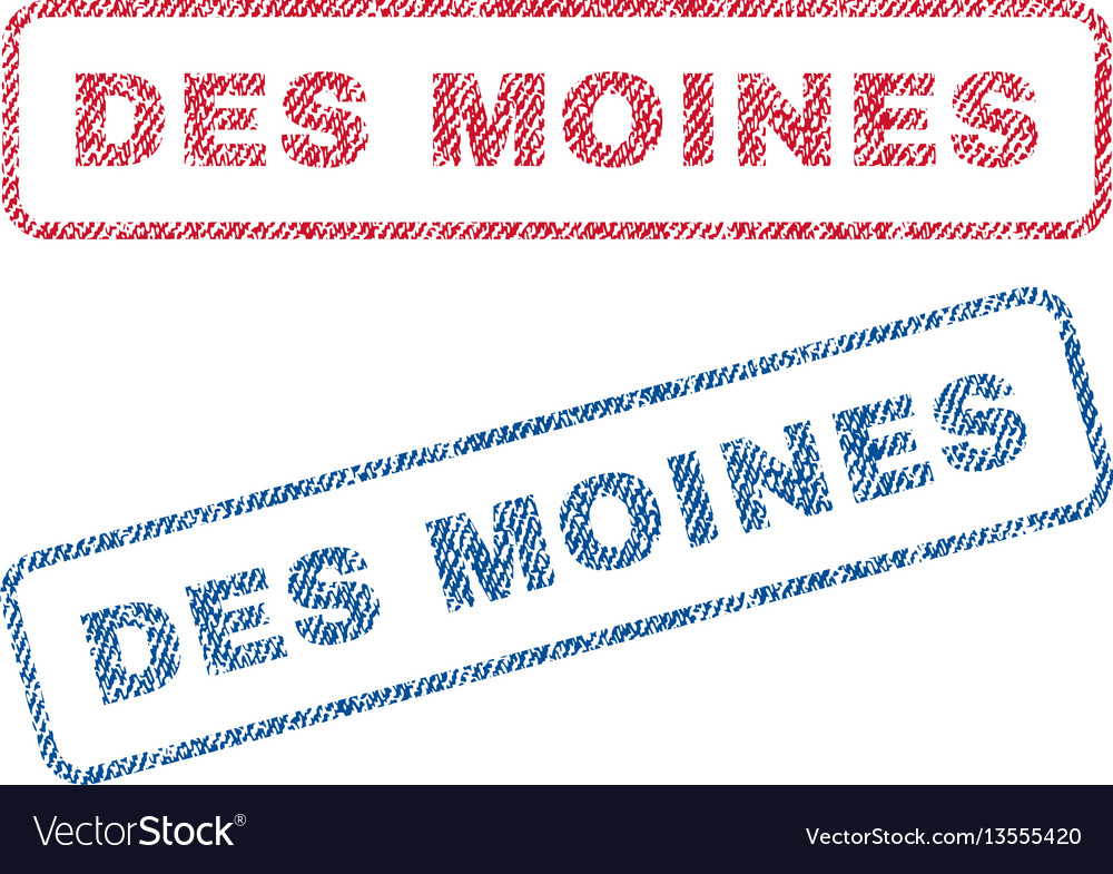Des moines textile stamps Royalty Free Vector Image