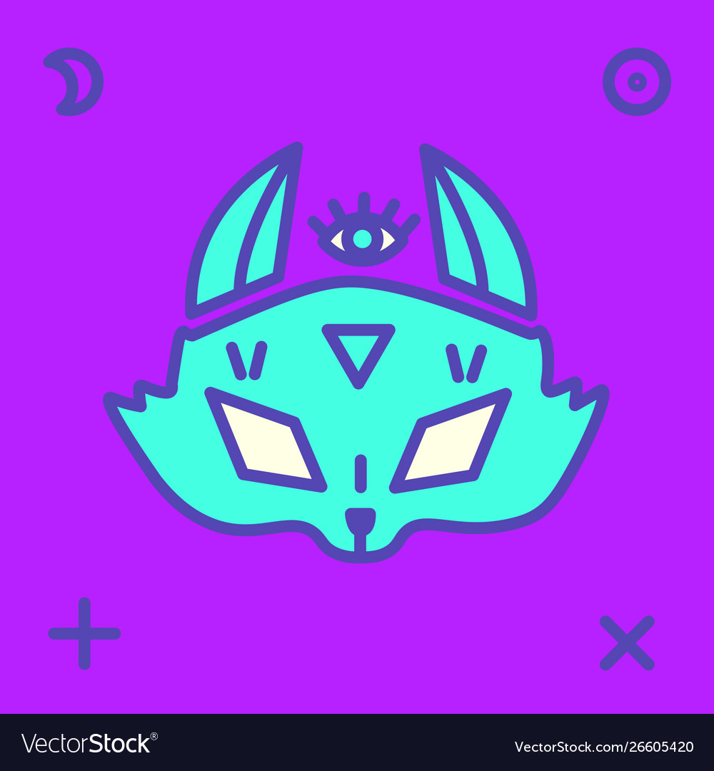 Fox head with various mystic signs vector image Fox head with various mystic signs