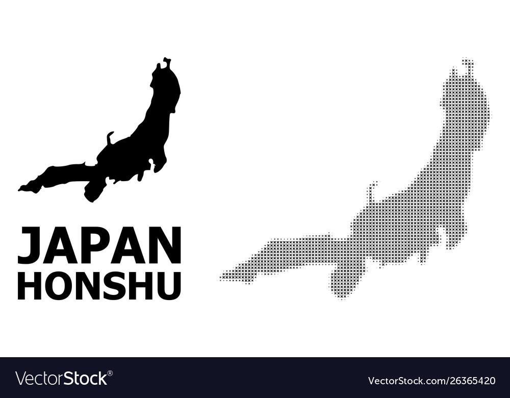 Halftone pattern and solid map honshu