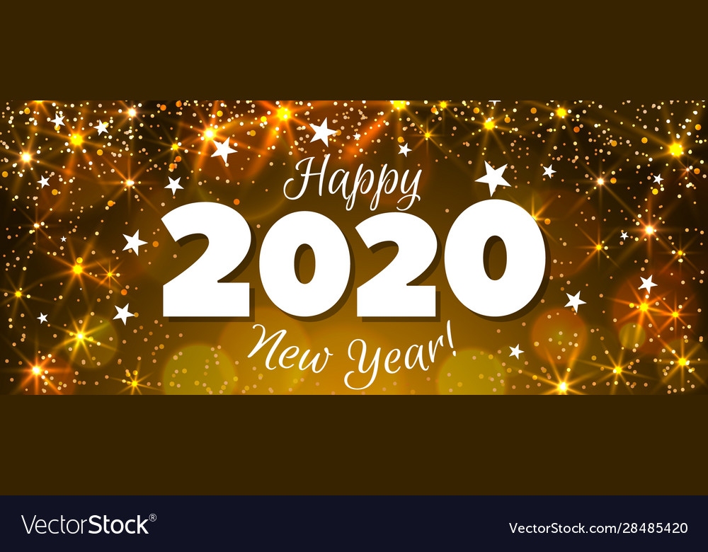 Happy new year 2020 banner Royalty Free Vector Image