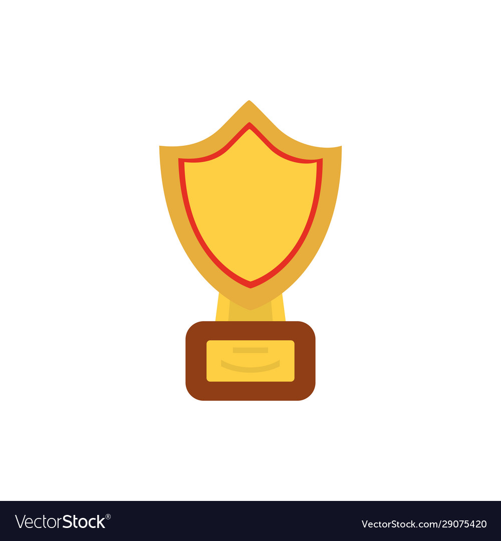 Isolated gold shield trophy design