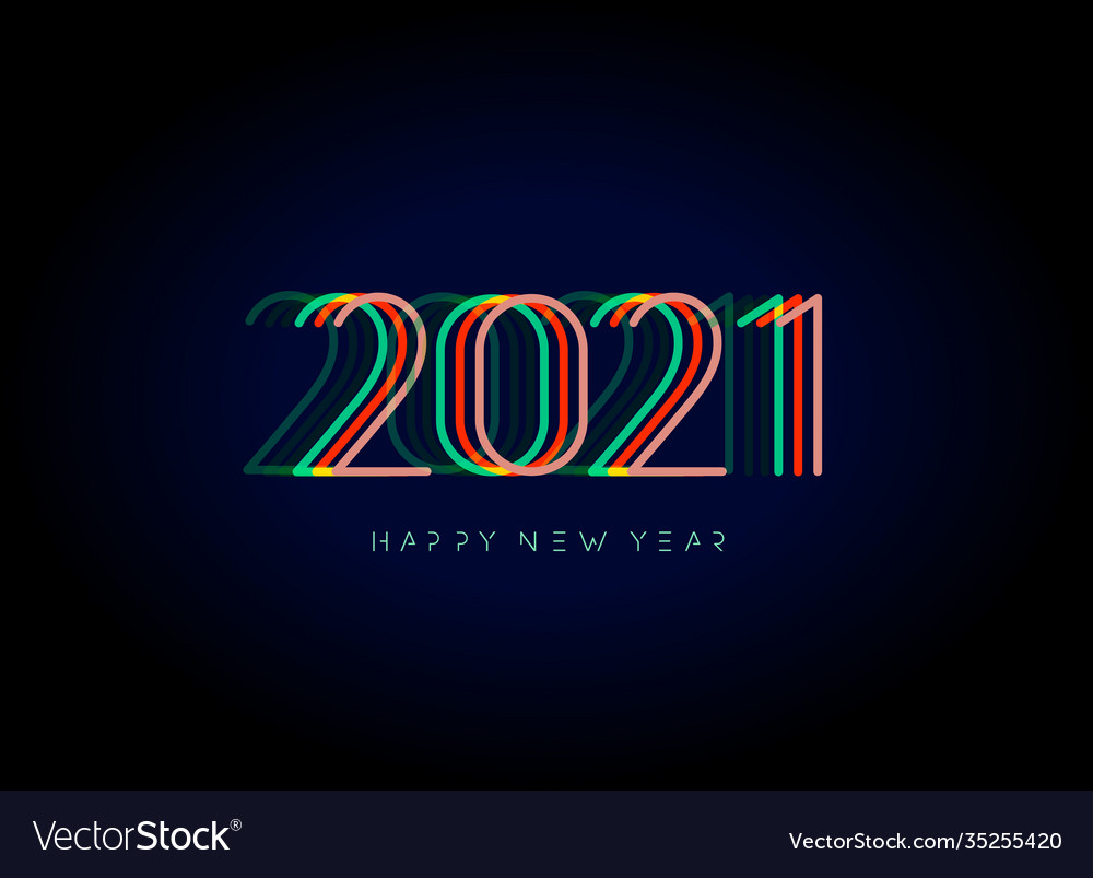 New year 2021 numbers for digital display design