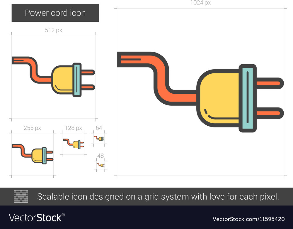 Power cord line icon Royalty Free Vector Image