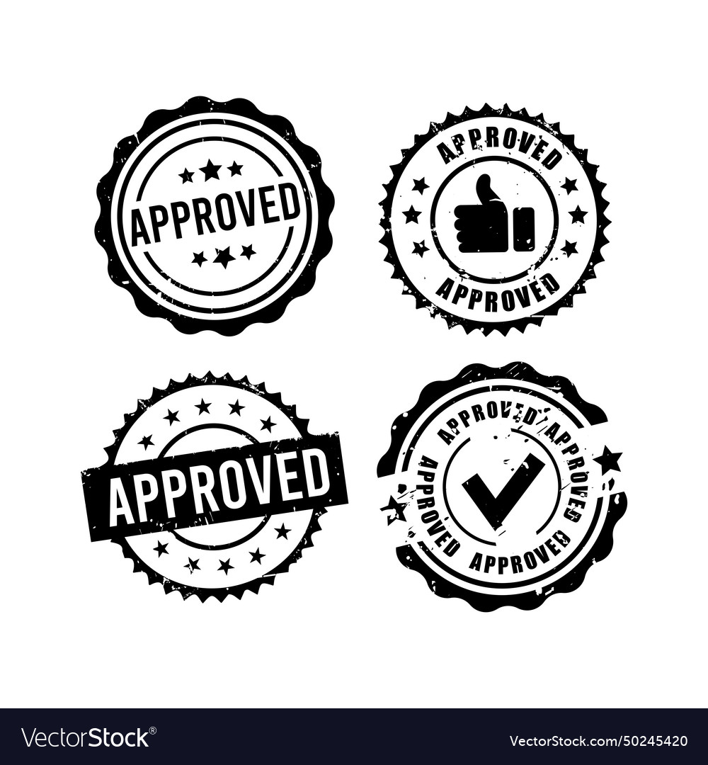 Quality control approved rubber stamp seal old Vector Image