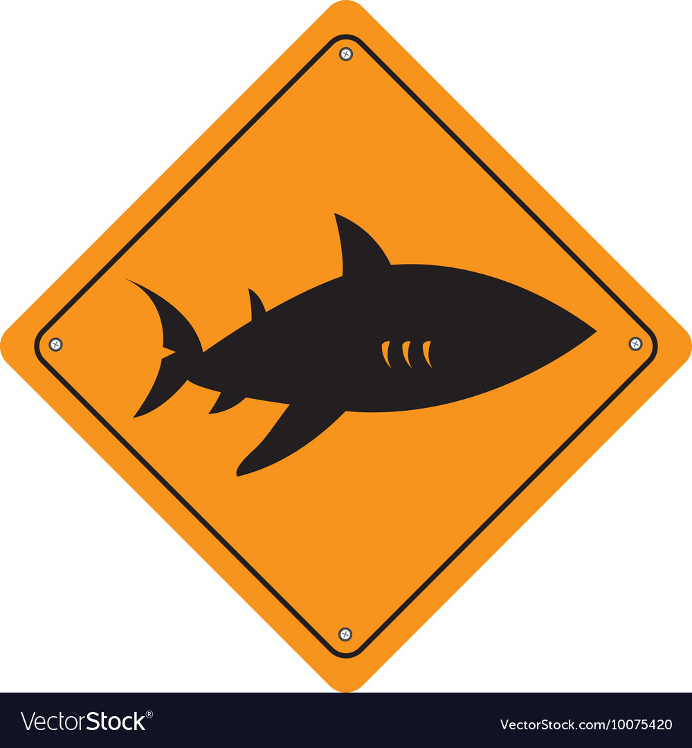 Shark signal silhouette icon Royalty Free Vector Image