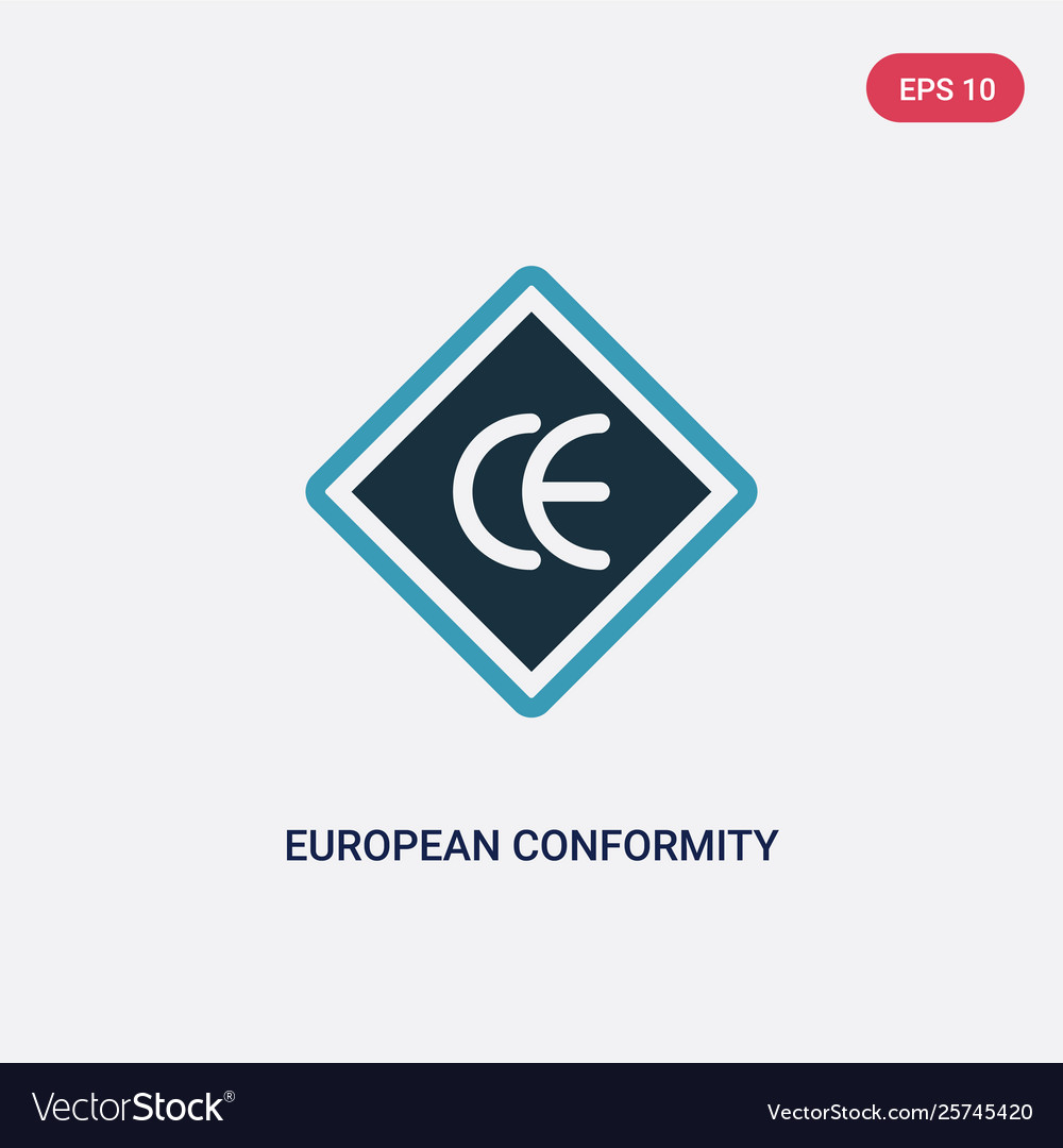 Two color european conformity icon from logo