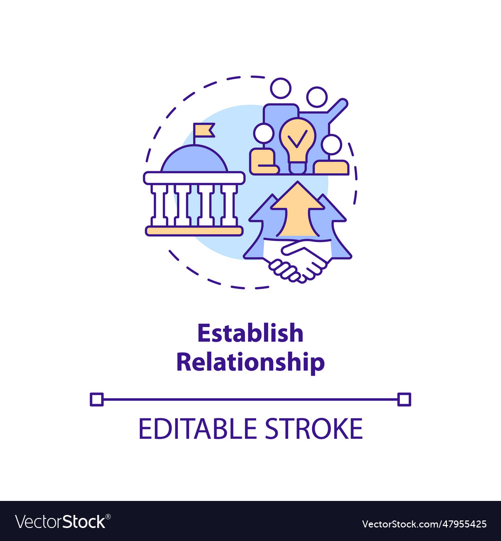 2d customizable establish relationship icon Vector Image