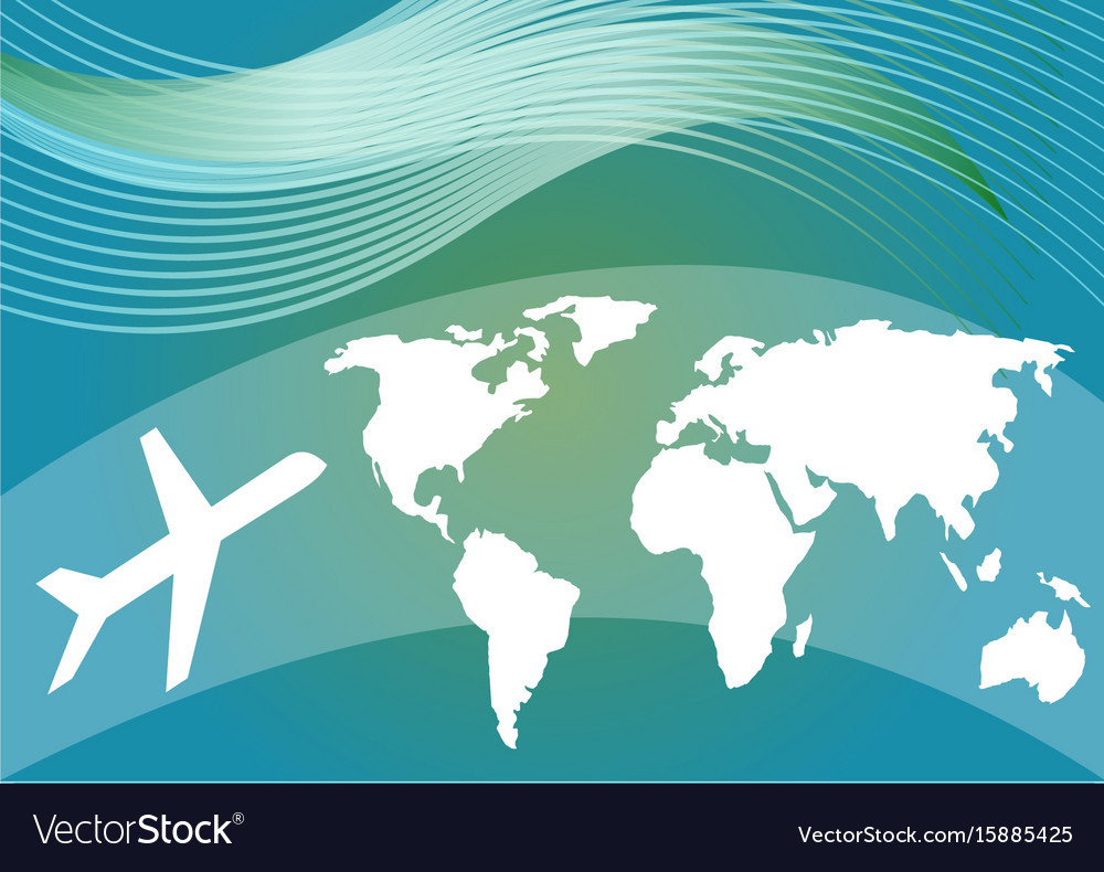 Air travelling background with stylized world map