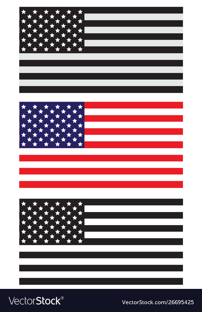American Flag Icon - Red White Black