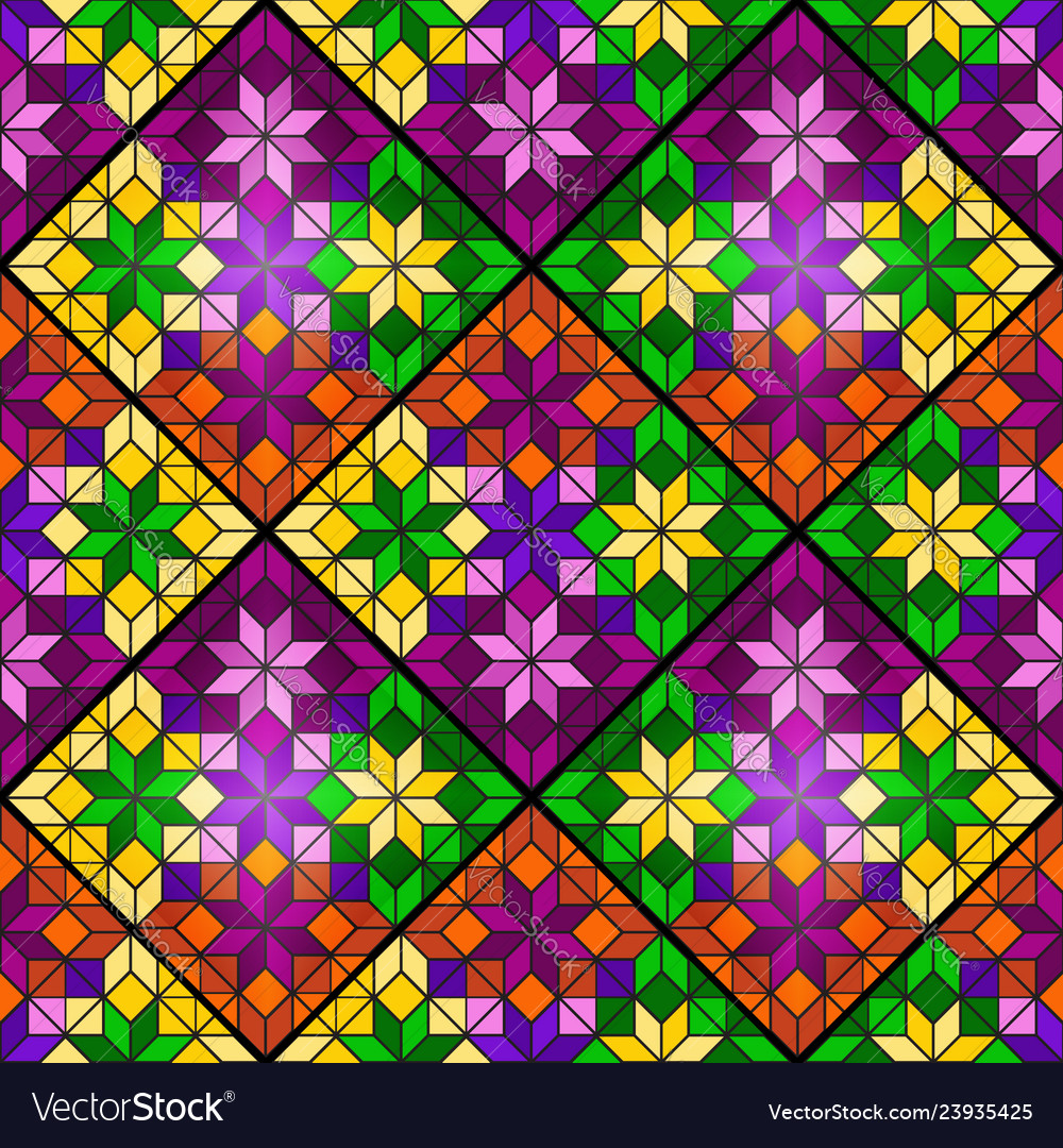 Bright mosaic seamless pattern of multicolored