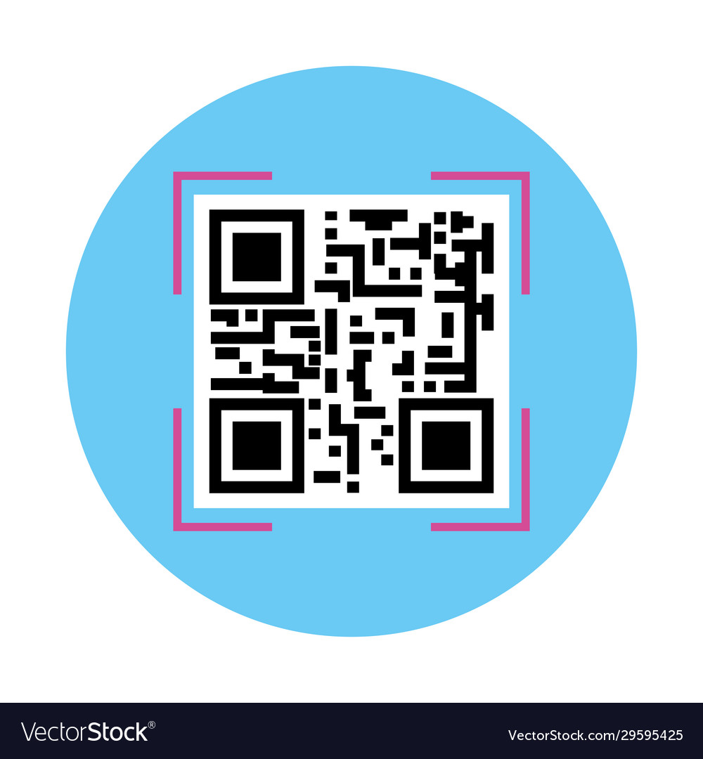 Classic qr code in frame circular