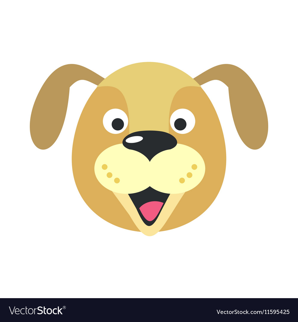 Dog Face in Flat Design Royalty Free Vector Image