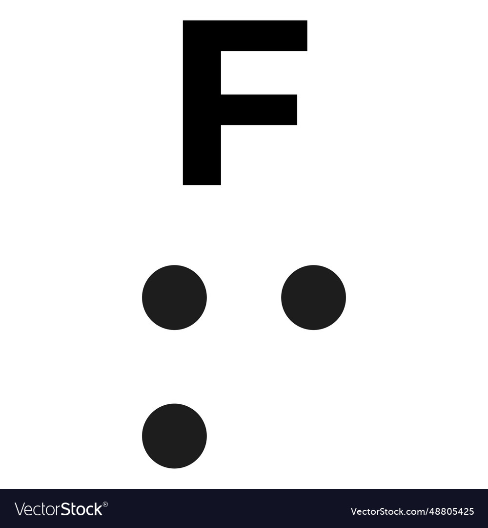 F letter dot spot stroke Royalty Free Vector Image