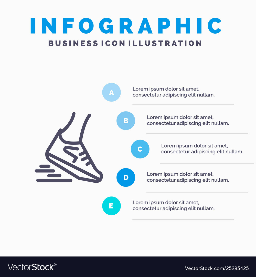 Fast leg run runner running line icon with 5 vector image Fast leg run runner running line icon with 5