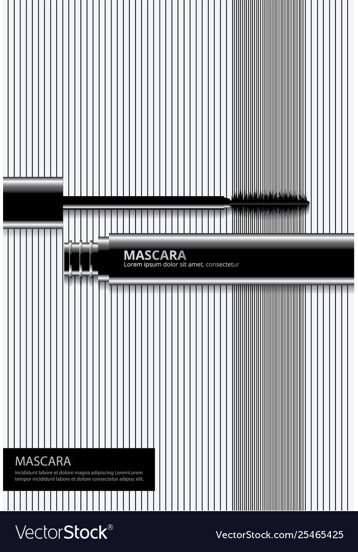 Poster cosmetic mascara with packaging