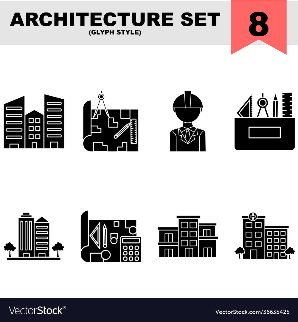 Set architecture icon in glyph style
