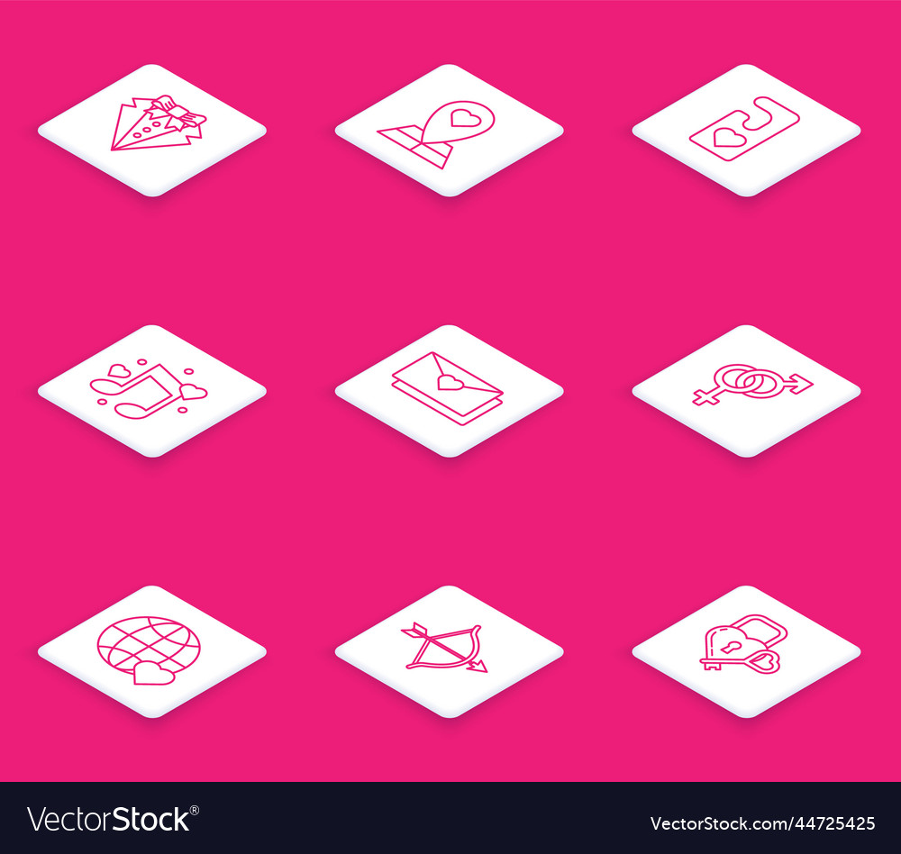 Set Linie Anzug Kartenzeiger mit Herz bitte tun vector image Set Linie Anzug Kartenzeiger mit Herz bitte tun