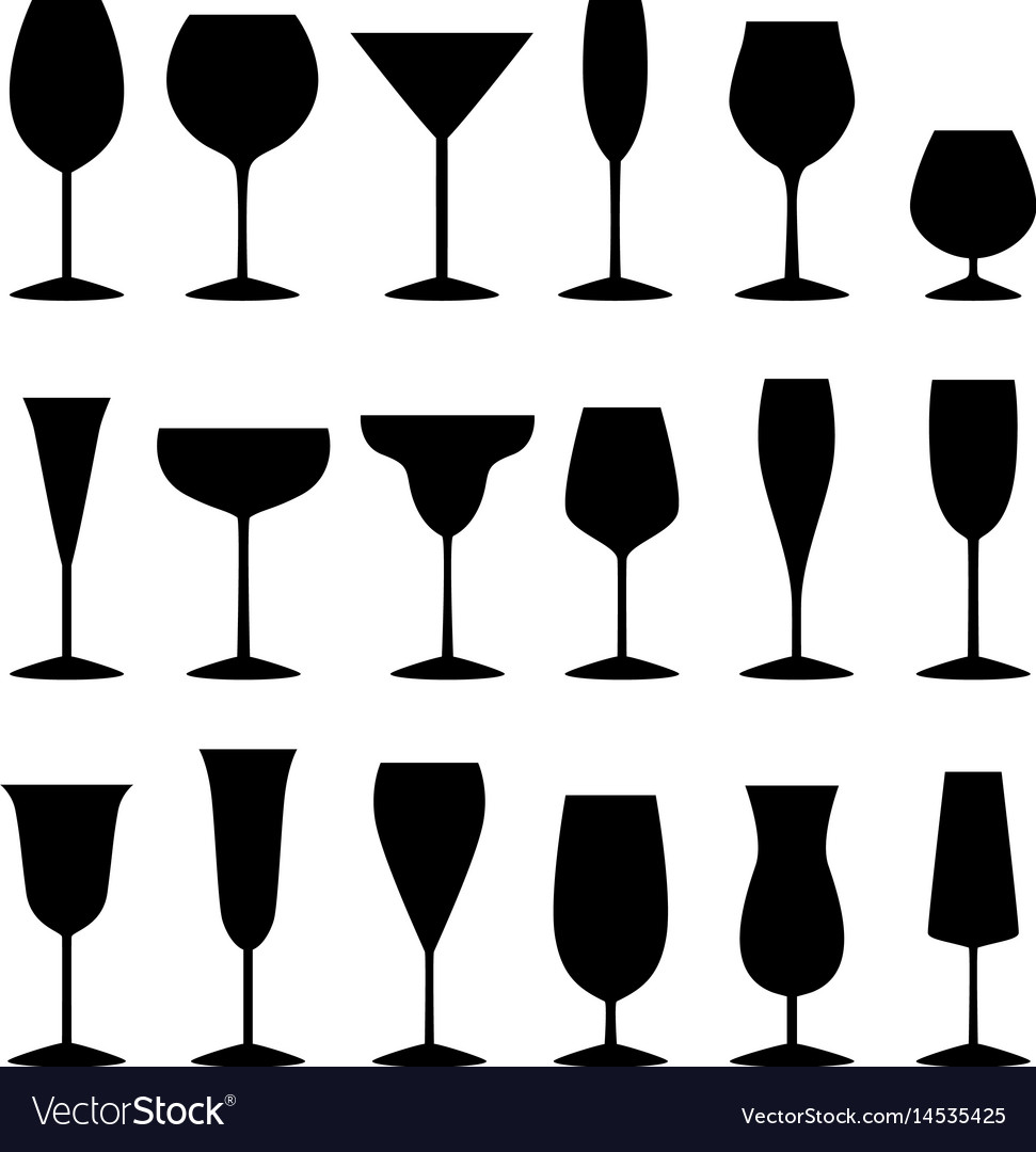 Set Of Glasses Royalty Free Vector Image Vectorstock 0100