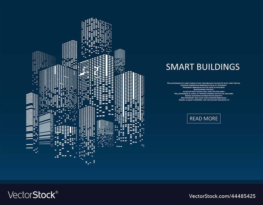 Smart building concept design Royalty Free Vector Image