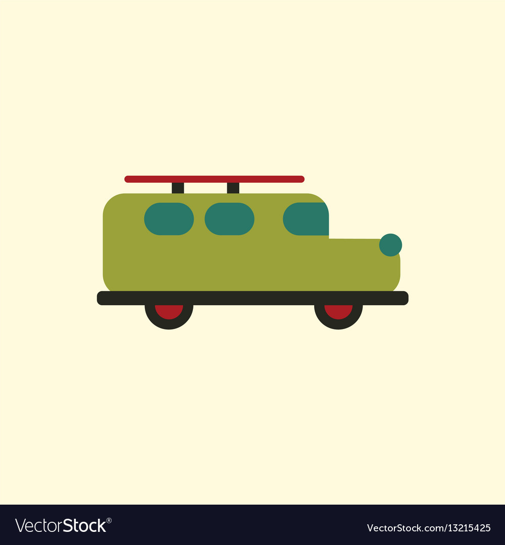 Stylish icon in flat style retro car