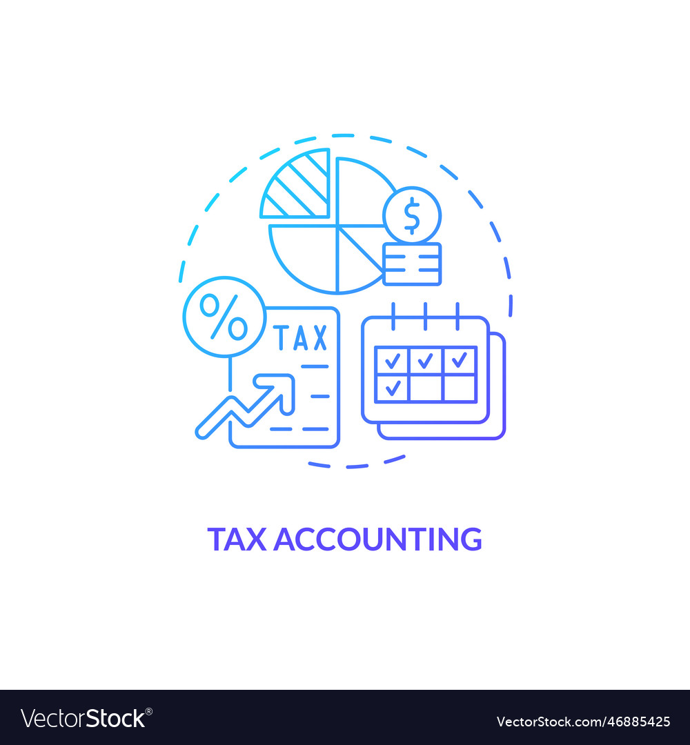 Tax accounting blue gradient concept icon Vector Image