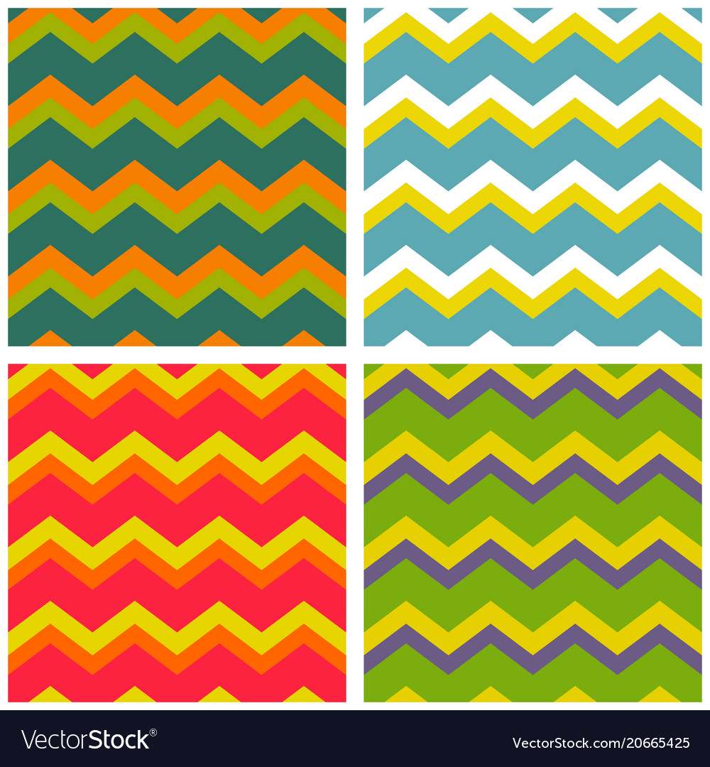 Tile pattern set with zig zag background