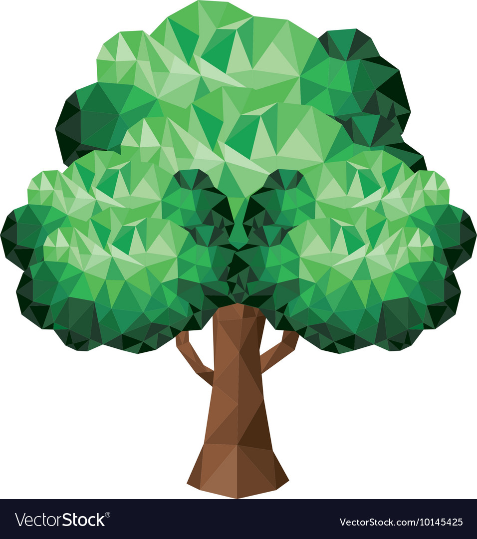 Tree low poly isolated icon design