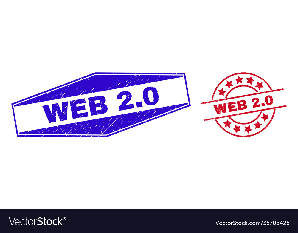 Web 20 scratched stamps in round and hexagonal