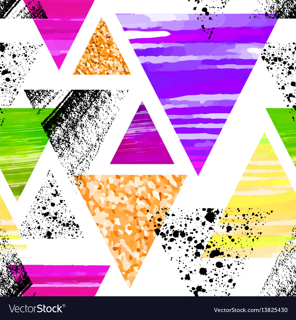 Abstract watercolor triangle seamless pattern Vector Image