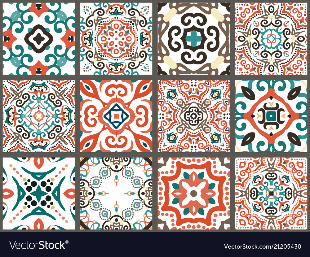 Arabic Decorative Tiles Royalty Free Vector Image Arabic Decorative Tiles Vector Image