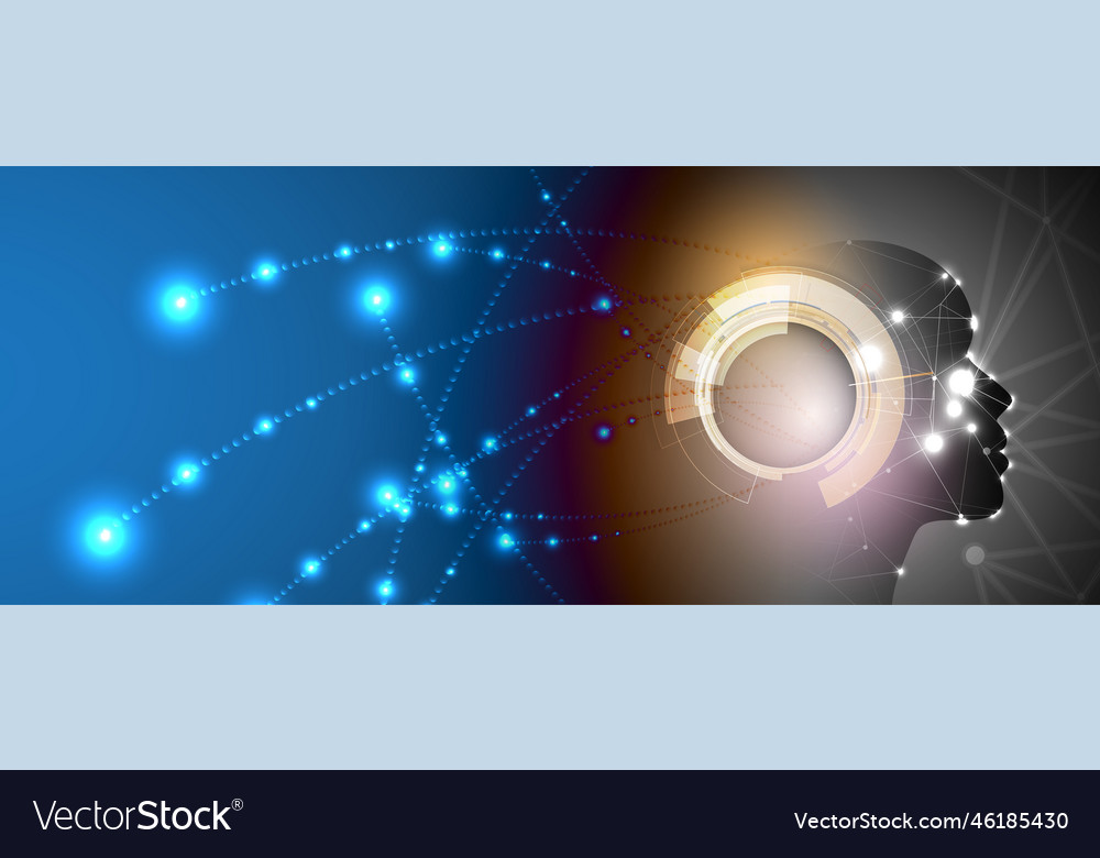 Artificial intelligence technology web background vector image Artificial intelligence technology web background