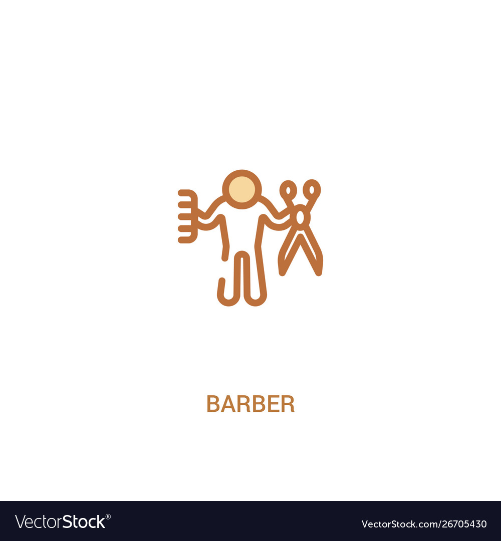 Barber concept 2 colored icon simple line element vector image Barber concept 2 colored icon simple line element