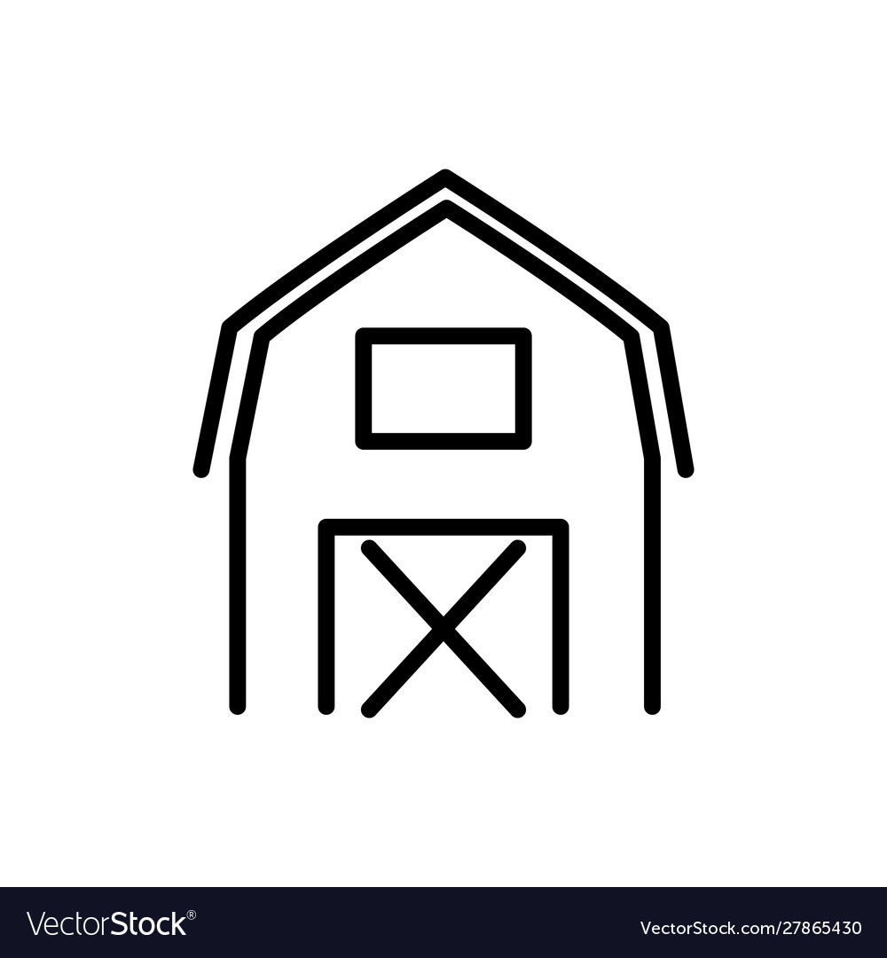 Barn farm rural agriculture thick line Royalty Free Vector