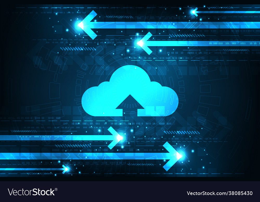 Cloud interface that shows data uploading vector image Cloud interface that shows data uploading