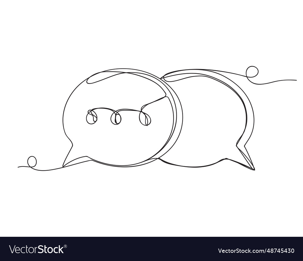 Kontinuierliche eine Zeile Sprechblasenform editierbar vector image Kontinuierliche eine Zeile Sprechblasenform editierbar