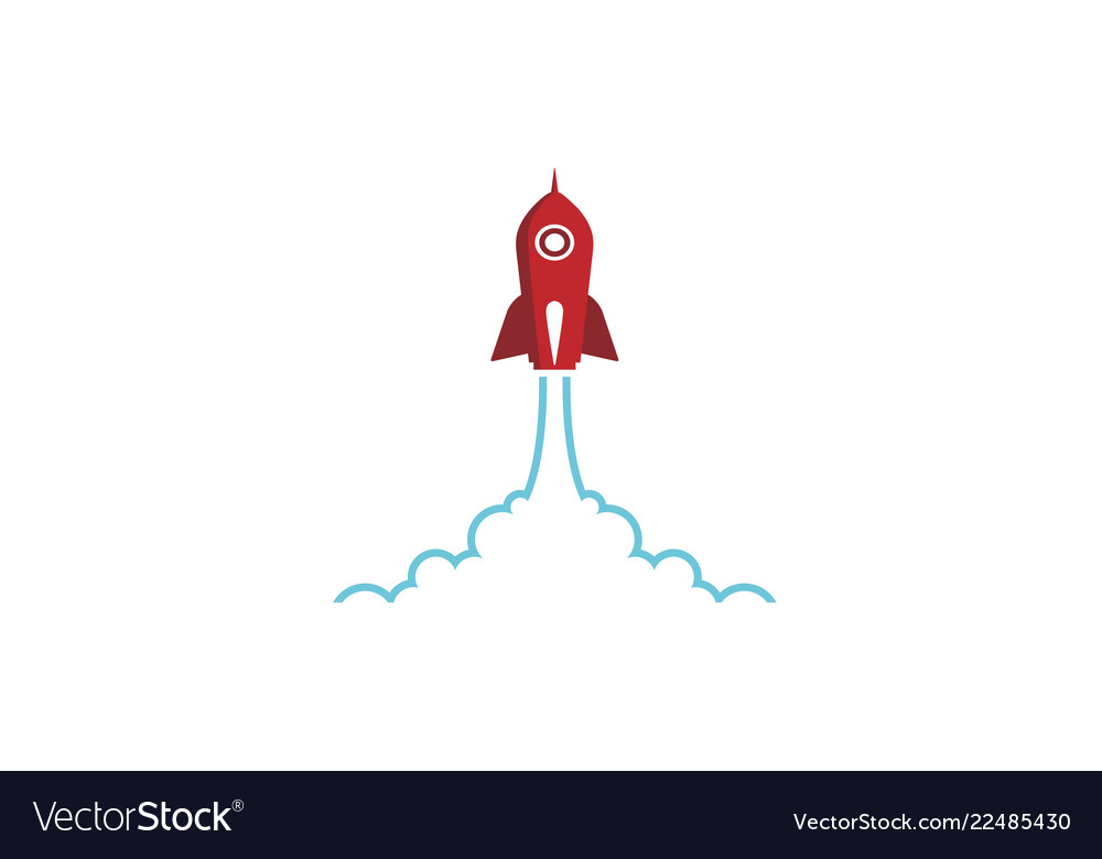 Kreative rote Rakete Cloud Logo